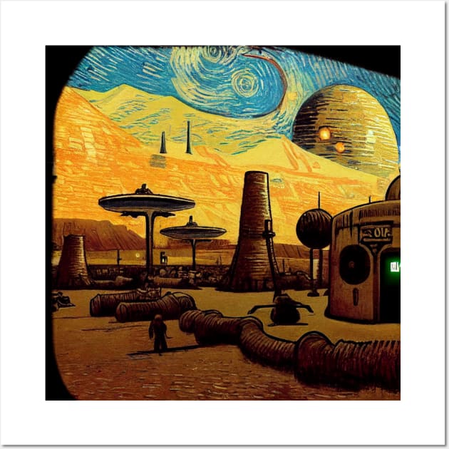 Starry Night in Mos Eisley Tatooine Wall Art by Grassroots Green